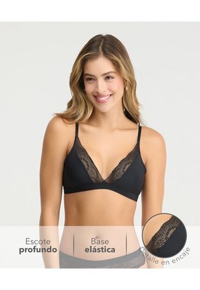 Bralette Escote Profundo Cargadera Negro St Even 49686
