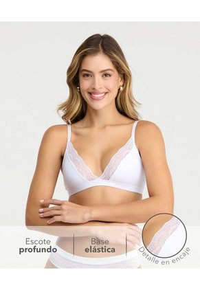 Bralette Escote Profundo Cargadera Ajustable  Blanco St Even 49686