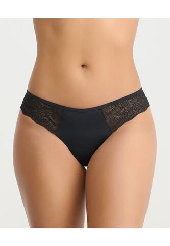 Brasilera Semidescaderada Con Elastico En Cintura Detalles En Encaje Negro St Even 49641 St Even