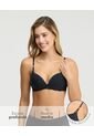 Brasier Realce Medio Escote Profundo Cargaderas Ajustables Negro St Even 49690 de St Even
