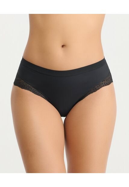 Panty Tiro Medio Detalles En Encaje Negro St Even 49692