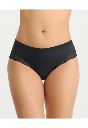Panty Tiro Medio Detalles En Encaje Negro St Even 49692