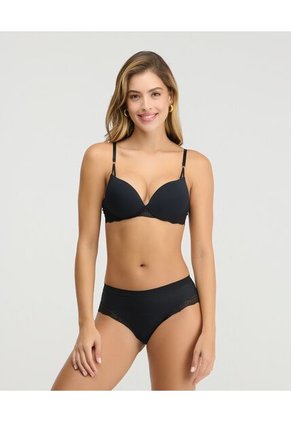 Panty Tiro Medio Detalles En Encaje Negro St Even 49692