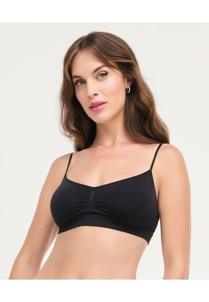 Top Seamless Paquete X2 Escote En V Negro St Even 49756