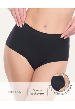 Panty Paquete X2 Talle Alto Negro St Even 49712