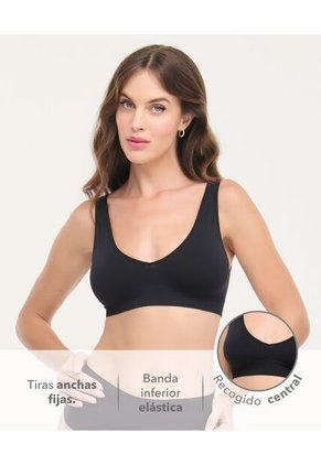 Top Seamless Tiras Anchas Fijas Negro St Even 49726