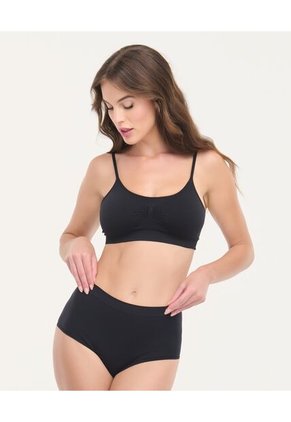Top Seamless Tiras Fijas Copas Removibles Negro St Even 49736