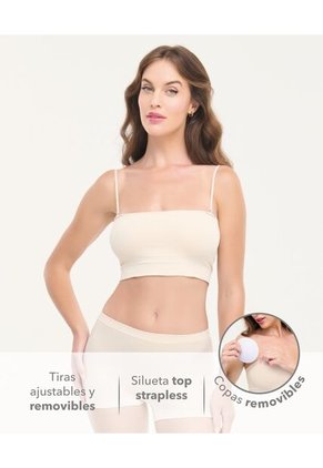 Top Seamless 2 En 1 Copas Removibles Tiras Ajustables Y Removibles Natural St Even 49706