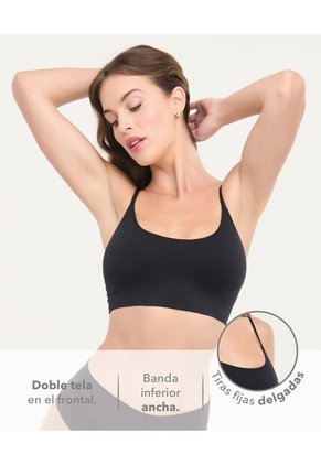 Top Seamless Tiras Fijas Negro St Even 49716
