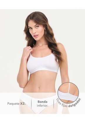 Top Seamless Paquete X2 Tiras Fijas Blanco St Even 49746