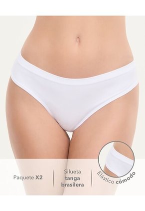 Panty Paquete X2 Silueta Tanga Blanco St Even 49731