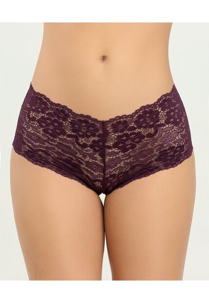 Cachetero Semidescaderado En Encaje Con Elástico Morado St Even 49624