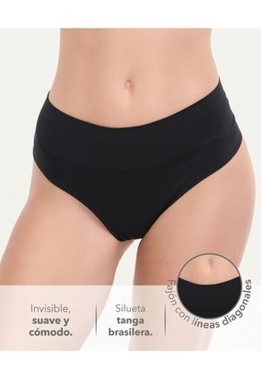 Panty Seamless Silueta Tanga Fajón Ancho Negro St Even 49721