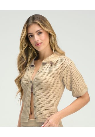 Camisa Tejida Manga Corta Natural ST Even 99857 St Even