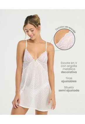 Pijama Batola Tejido Traslucido Ivory St Even 18735