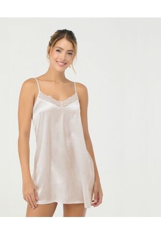 Pijama Batola Escote En V Confeccionada En Satín Blanco St Even 18755 St Even