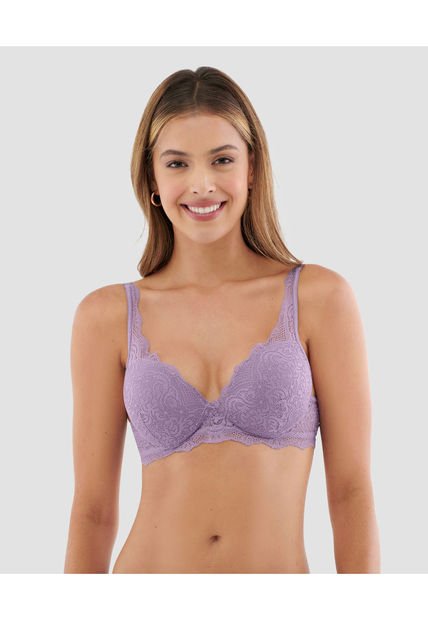 Brasier Realce Medio Cubrimiento Alto Cargaderas Fijas Cargaderas Graduables Morado ST Even 49250