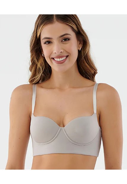 Brasier Realce Natural Sin Arcos Copa Interna Cargaderas Graduables Gris Perla ST Even 47080