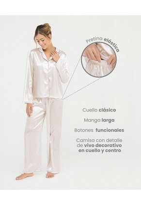 Pijama Pantalón Camisa Manga Larga Blanco St Even 18758