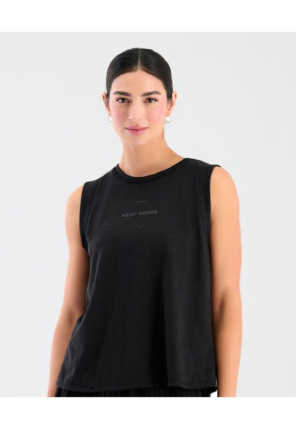 Camisilla Deportiva Manga Sisa Cuello Redondo Negro ST Even 68263