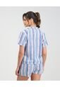 Pijama De Short Camisa Manga Corta De Botones Estampado Azul St Even 18714 de St Even