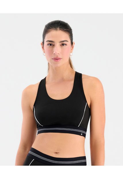 Top Deportivo Soporte Ligero  Silueta Ajustada Negro ST Even 68276
