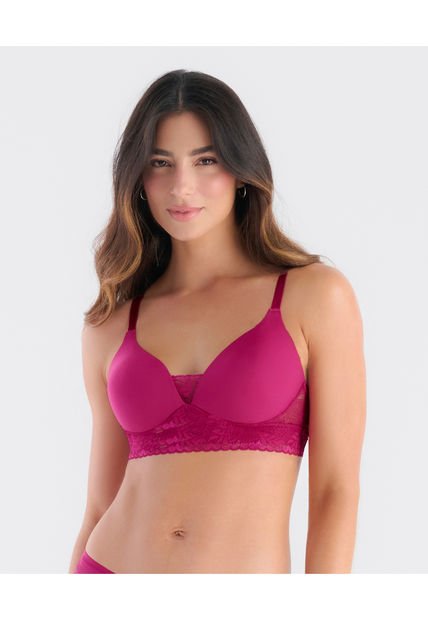 Brasier Realce Natural Copa Lisa Sin Varilla Fucsia ST Even 49280