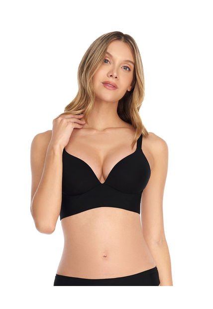 Brasier Realce Natural Sin Arcos Corte Anatómico Cargaderas Graduables Negro ST Even 47070