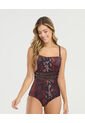 Vestido De Baño Entero Copas Fijas Cargadera Ajustable Estampado Vinotinto St Even 900085 de St Even
