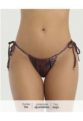 Panty De Baño Doble Faz Estampado Vinotinto St Even 900092