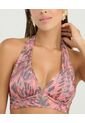 Top De Baño Tipo Halter Realce Medio Estampado Salmon St Even 900048 de St Even