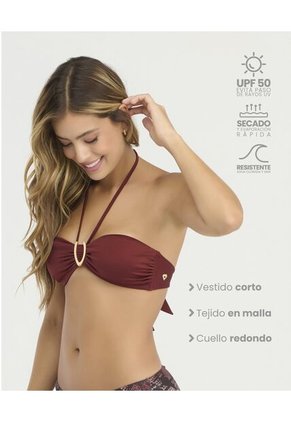 Top De Baño Strapless Tiras Ajustables Granate St Even 900090