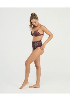 Brasier De Baño Copas Fijas Realce Medio Estampado Vinotinto St Even 900080