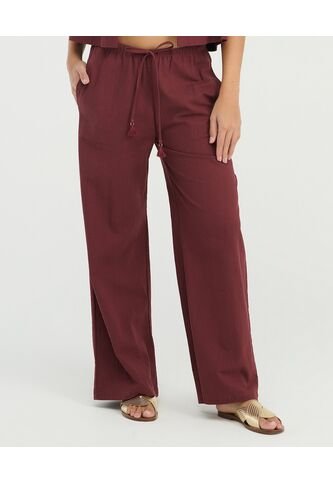 Pantalón Corte Recto Tiras Ajustables Granate St Even 99997 St Even
