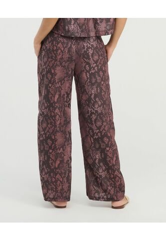 Pantalón Corte Recto Tiras Ajustables Estampado Vinotinto St Even 900137 St Even