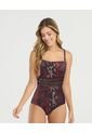 Vestido De Baño Entero Copas Fijas Cargadera Ajustable Estampado Vinotinto St Even 900085 de St Even