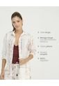 Camisa De Botones Manga Larga Silueta Amplia Estampado Ivory St Even 900107 de St Even