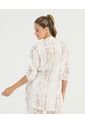 Camisa De Botones Manga Larga Silueta Amplia Estampado Ivory St Even 900107 de St Even