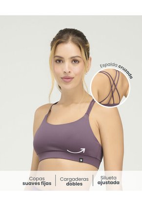 Top Deportivo Con Copas Fijas Cargaderas Dobles Berenjena St Even 68256