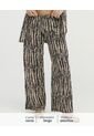 Pantalon Corte Recto Tiras Ajustables Estampado Negro St Even 900117 de St Even