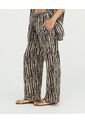 Pantalon Corte Recto Tiras Ajustables Estampado Negro St Even 900117 de St Even