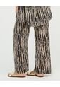 Pantalon Corte Recto Tiras Ajustables Estampado Negro St Even 900117 de St Even