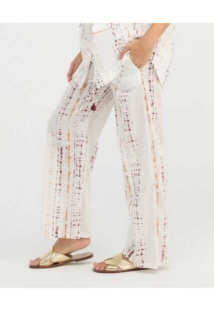 Pantalon Corte Recto Tiras Ajustables Ivory St Even 900117
