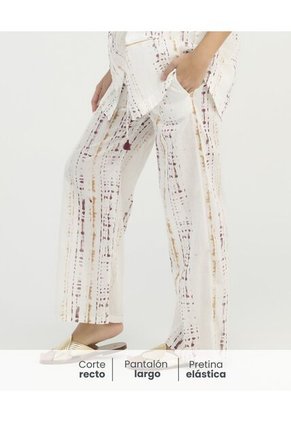 Pantalon Corte Recto Tiras Ajustables Ivory St Even 900117