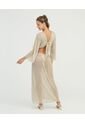 Vestido Largo Semitransparente Dorado St Even 900157 de St Even