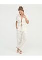 Pantalon Detalles Bordados Pretina Elastica Ivory St Even 900067 de St Even