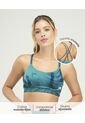 Top Deportivo Con Copas Fijas Suaves Cargaderas Dobles Estampado Verde Azul St Even 68436 de St Even