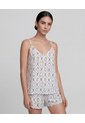 Pijama Short Con Blusa Escote En V Y Tiras Ajustables Azul | St. Even de St Even