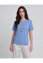 Pijama Pantalón Con Camisa Manga Corta Estampado Azul | St. Even de St Even