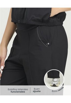 Sudadera Deportiva Bota Recta Silueta Amplia Negro St Even 68288